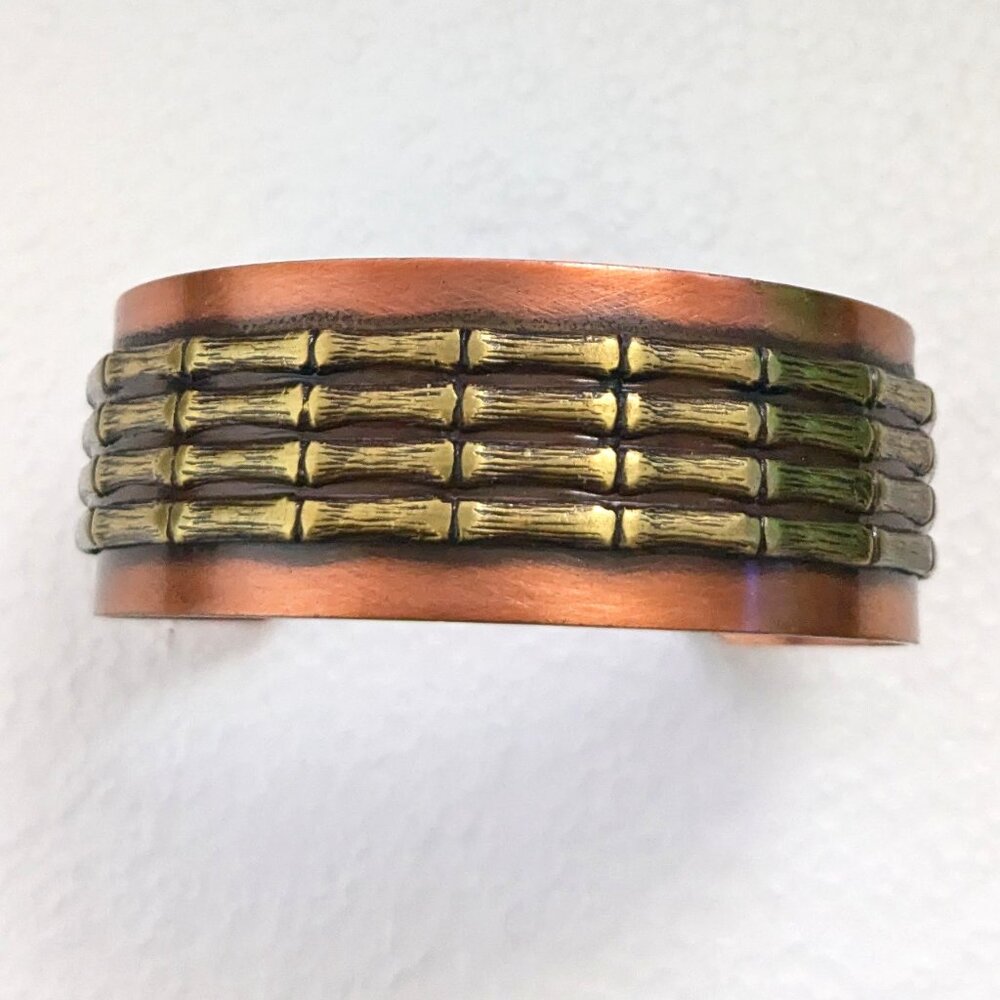 Vintage Solid Copper Bamboo Accent Southwestern C… - image 1